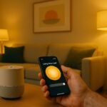 Smart Home Lighting in a Cozy Living Room