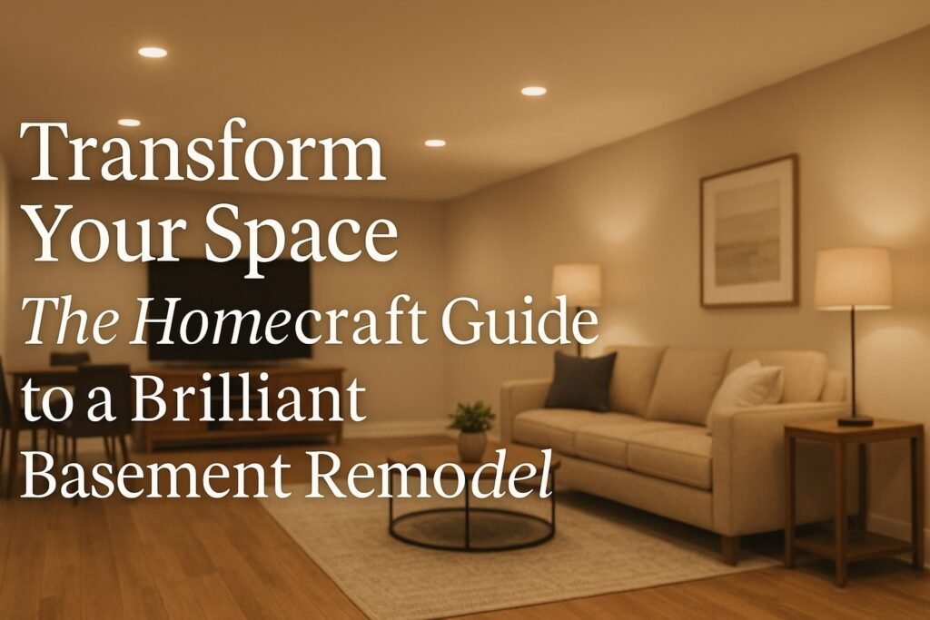 Modern Basement Retreat with Cozy Decor