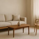 Japandi transitional living room